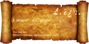 Langer Ágnes névjegykártya